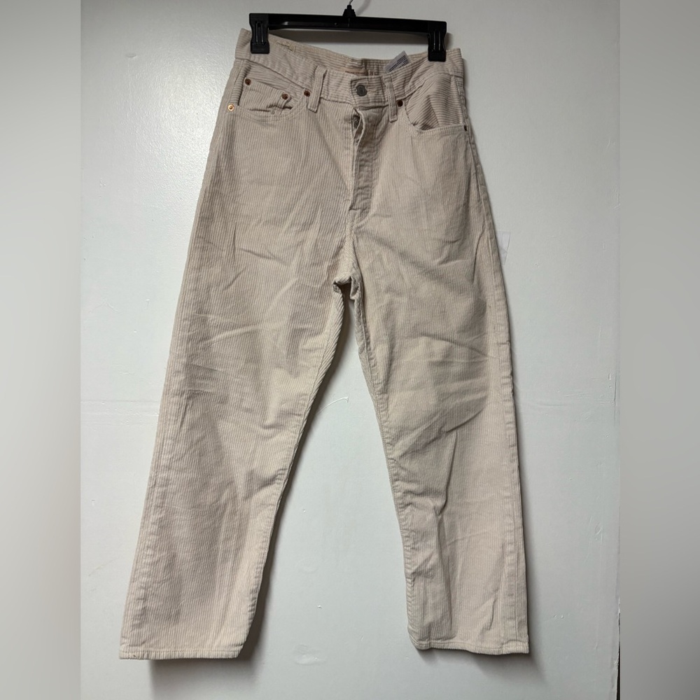 Levi's High-Rise Wide-Leg Corduroy Jeans in Light Beige